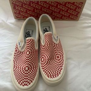 Vans OG Red Slip Ons -New Size 8men/6.5 women